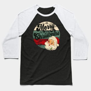 Vintage Santa Claus - Merry Christmas - Face Old Fashioned Baseball T-Shirt